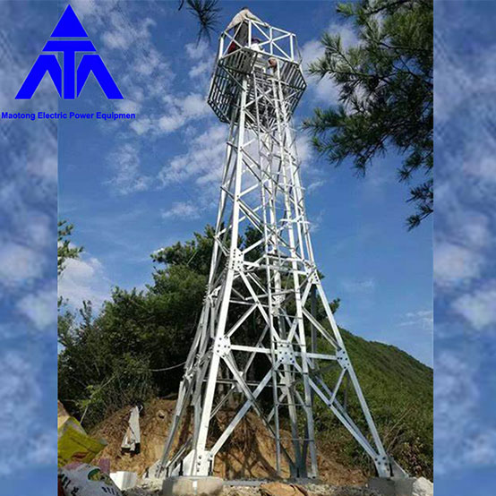 Torre de monitoramento de treliça de aço angular 10-50m torre de vigia