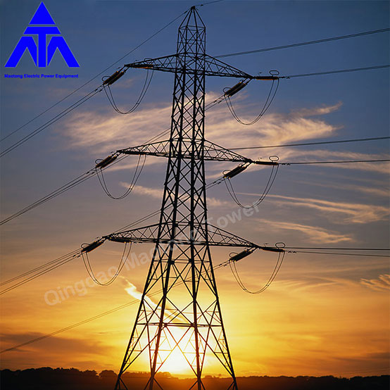 Torre de linha elétrica de suspensão tangente de aço elétrico