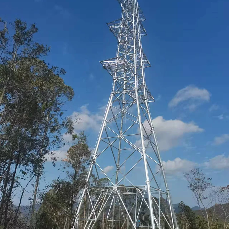 Torre de alta tensão reta de metal