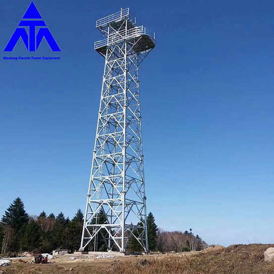 Torre de treinamento com plataforma de aço angular torre de aço treliçada